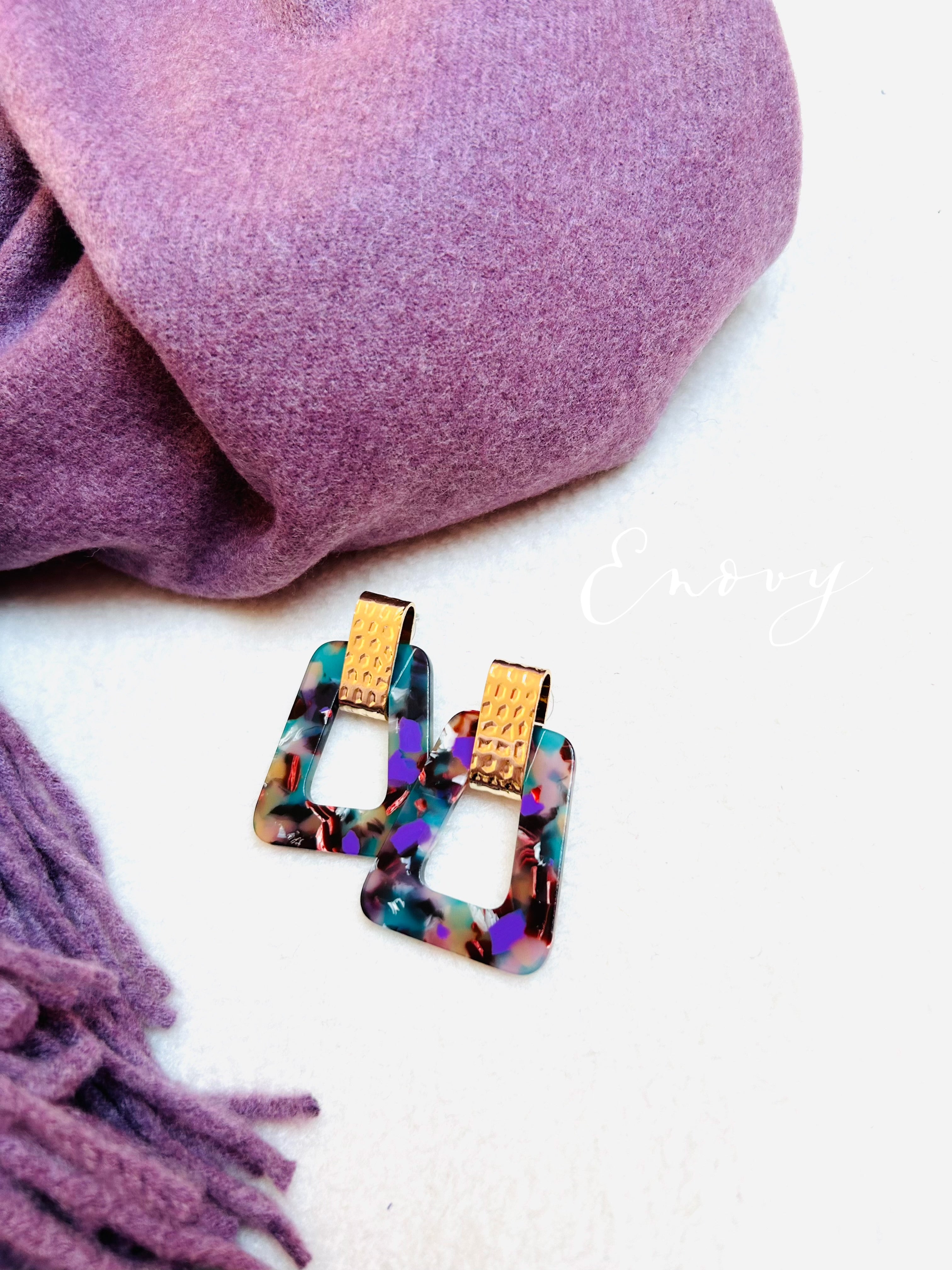 Ohrringe Mauve bunt
