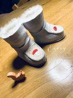 Babyschuhe aus Schurwolle (ca. 6-12 Monate)