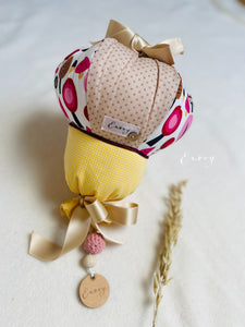 Spieluhr Heißluftballon curry/pink von Enovy-Kindermode